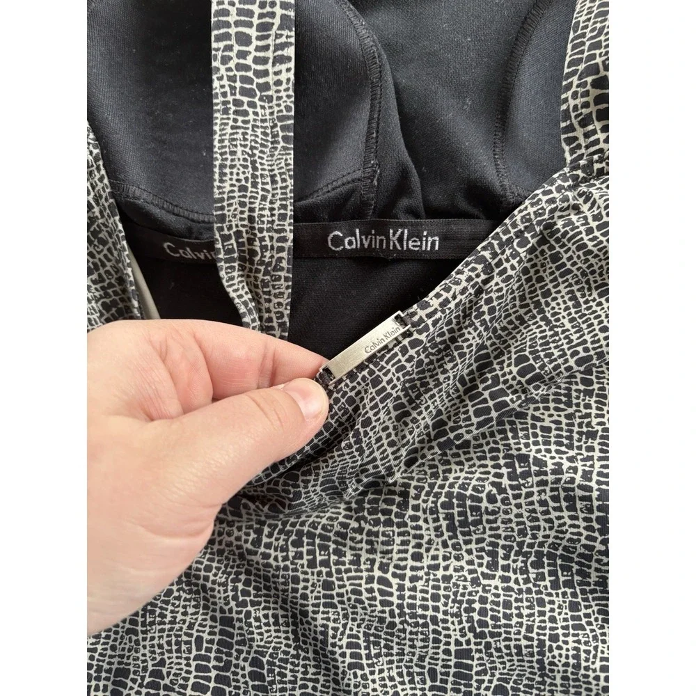 Calvin Klein snakeskin print one-piece swimsuit ruched neckline Size‎ Small?